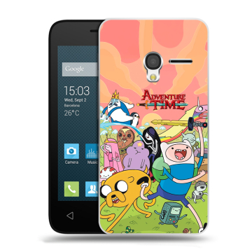 Пластиковый чехол на Alcatel One Touch Pixi 3 (4.5) с принтом Adventure time Время приключений