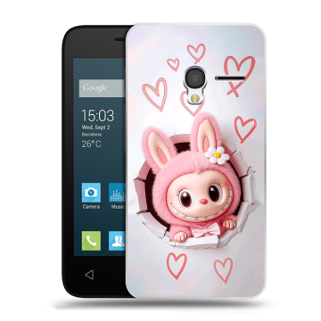 Пластиковый чехол на Alcatel One Touch Pixi 3 (4.5) с принтом Labubu Лабубу Пластиковый чехол на Alcatel One Touch Pixi 3 (4.5) с принтом Labubu Лабубу