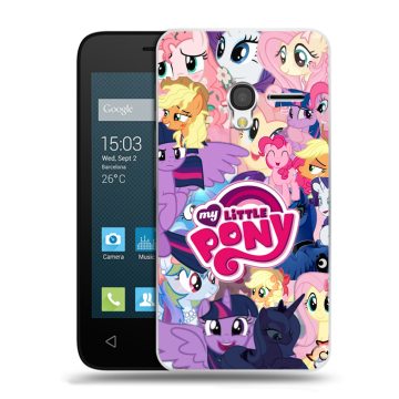Пластиковый чехол на Alcatel One Touch Pixi 3 (4.5) с принтом My little pony Дружба чудо