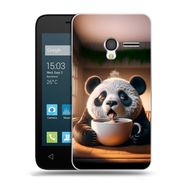 Пластиковый чехол на Alcatel One Touch Pixi 3 (4.5) с принтом смешная панда