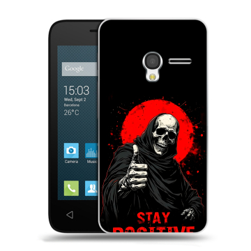 Пластиковый чехол на Alcatel One Touch Pixi 3 (4.5) с принтом смешной скелет