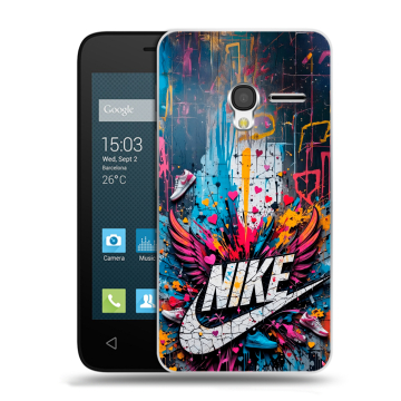 Пластиковый чехол на Alcatel One Touch Pixi 3 (4.5) с принтом Nike Найк