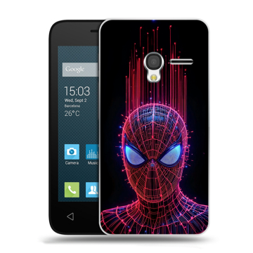 Пластиковый чехол на Alcatel One Touch Pixi 3 (4.5) с принтом Spiderman Человек паук Пластиковый чехол на Alcatel One Touch Pixi 3 (4.5) с принтом Spiderman Человек паук
