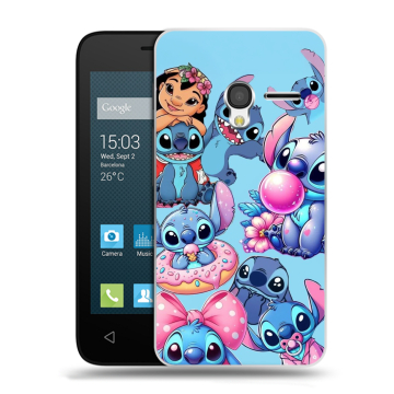 Пластиковый чехол на Alcatel One Touch Pixi 3 (4.5) с принтом Лило и Стич Пластиковый чехол на Alcatel One Touch Pixi 3 (4.5) с принтом Лило и Стич