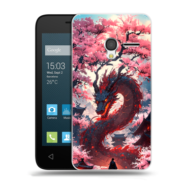 Пластиковый чехол на Alcatel One Touch Pixi 3 (4.5) с принтом Дракон Японский Пластиковый чехол на Alcatel One Touch Pixi 3 (4.5) с принтом Дракон Японский