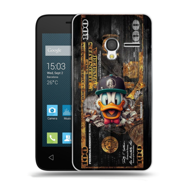 Пластиковый чехол на Alcatel One Touch Pixi 3 (4.5) с принтом Дональд Дак Доллар Пластиковый чехол на Alcatel One Touch Pixi 3 (4.5) с принтом Дональд Дак Доллар