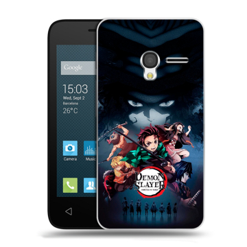 Пластиковый чехол на Alcatel One Touch Pixi 3 (4.5) с принтом Demon Slayer Клинок рассекающий демонов
