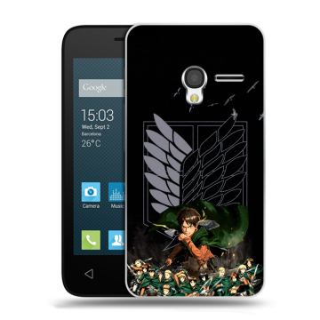 Пластиковый чехол на Alcatel One Touch Pixi 3 (4.5) с принтом Атака титанов