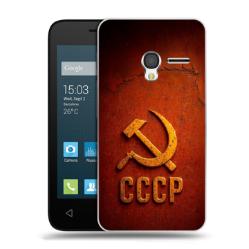 Пластиковый чехол на Alcatel One Touch Pixi 3 (4.5) с принтом Флаг Герб СССР Пластиковый чехол на Alcatel One Touch Pixi 3 (4.5) с принтом Флаг Герб СССР