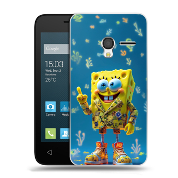 Пластиковый чехол на Alcatel One Touch Pixi 3 (4.5) с принтом Спанч боб Спанчбоб