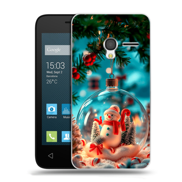 Пластиковый чехол на Alcatel One Touch Pixi 3 (4.5) с принтом Новый год