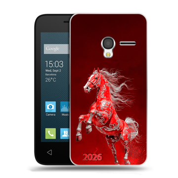Пластиковый чехол на Alcatel One Touch Pixi 3 (4.5) с принтом Новый год