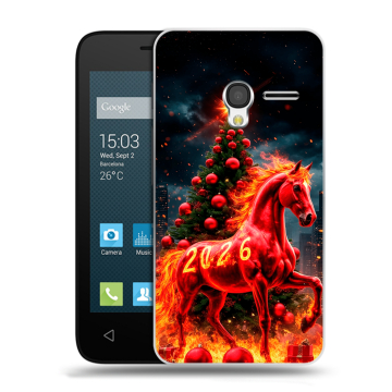 Пластиковый чехол на Alcatel One Touch Pixi 3 (4.5) с принтом Новый год