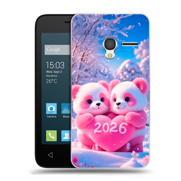 Пластиковый чехол на Alcatel One Touch Pixi 3 (4.5) с принтом Новый год