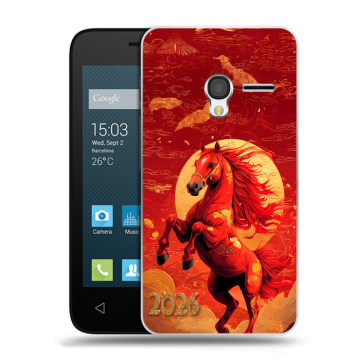Пластиковый чехол на Alcatel One Touch Pixi 3 (4.5) с принтом Новый год