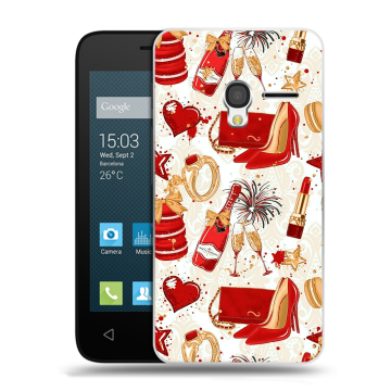 Пластиковый чехол на Alcatel One Touch Pixi 3 (4.5) с принтом Новый год