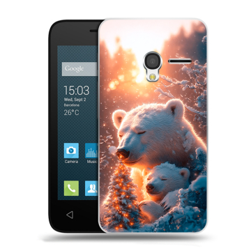 Пластиковый чехол на Alcatel One Touch Pixi 3 (4.5) с принтом Новый год