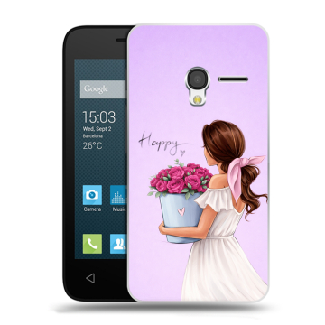 Пластиковый чехол на Alcatel One Touch Pixi 3 (4.5) с принтом женский Пластиковый чехол на Alcatel One Touch Pixi 3 (4.5) с принтом женский