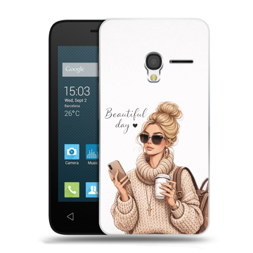 Пластиковый чехол на Alcatel One Touch Pixi 3 (4.5) с принтом женский Пластиковый чехол на Alcatel One Touch Pixi 3 (4.5) с принтом женский