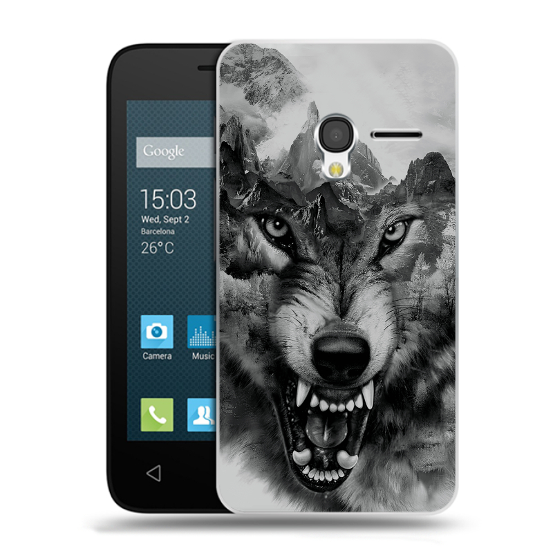 Пластиковый чехол на Alcatel One Touch Pixi 3 (4.5) с принтом Волк Пластиковый чехол на Alcatel One Touch Pixi 3 (4.5) с принтом Волк