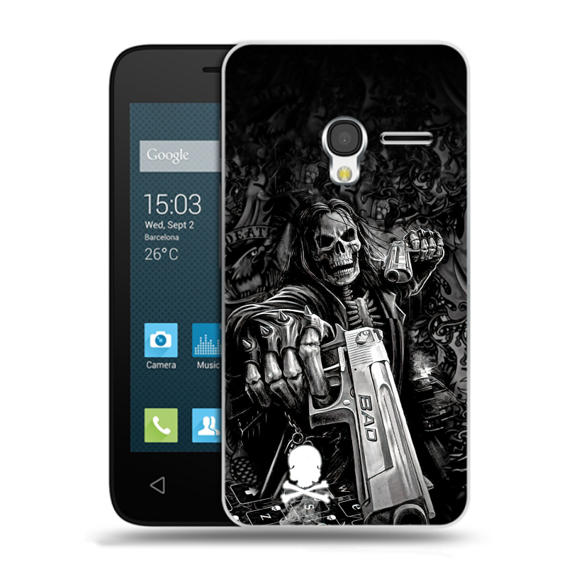 Пластиковый чехол на Alcatel One Touch Pixi 3 (4.5) с принтом Скелет Пластиковый чехол на Alcatel One Touch Pixi 3 (4.5) с принтом Скелет
