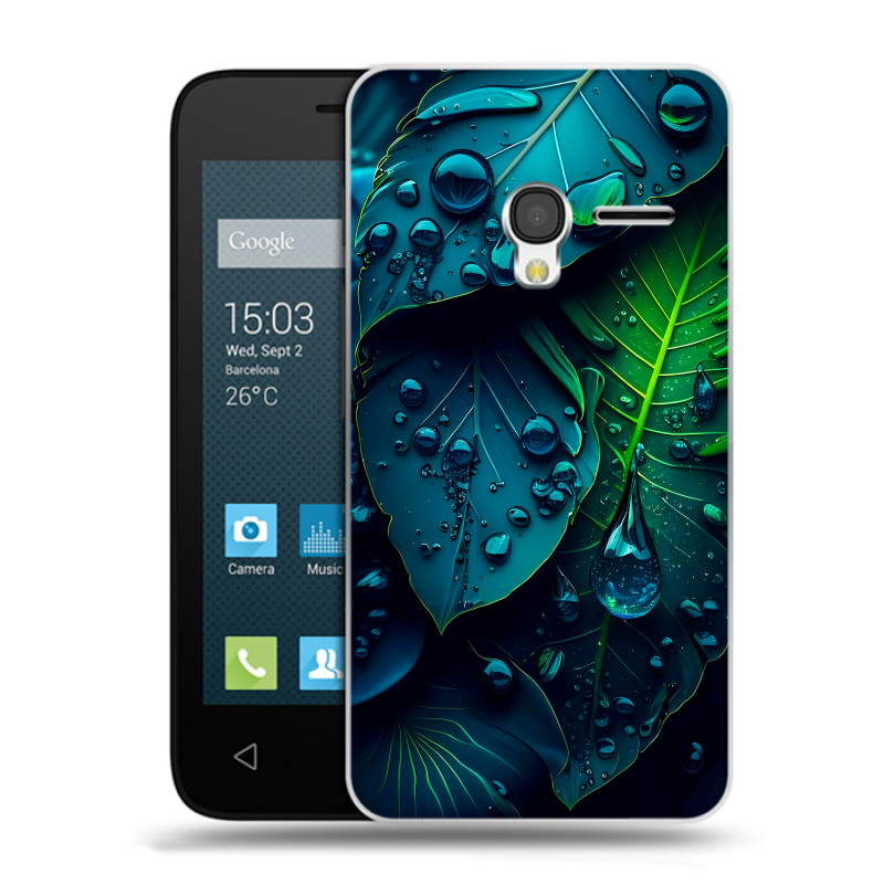 Пластиковый чехол на Alcatel One Touch Pixi 3 (4.5) с принтом Листья Пластиковый чехол на Alcatel One Touch Pixi 3 (4.5) с принтом Листья