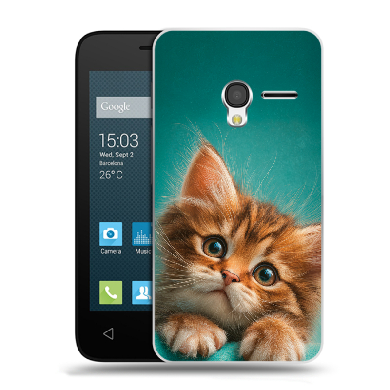 Пластиковый чехол на Alcatel One Touch Pixi 3 (4.5) с принтом котенок Пластиковый чехол на Alcatel One Touch Pixi 3 (4.5) с принтом котенок