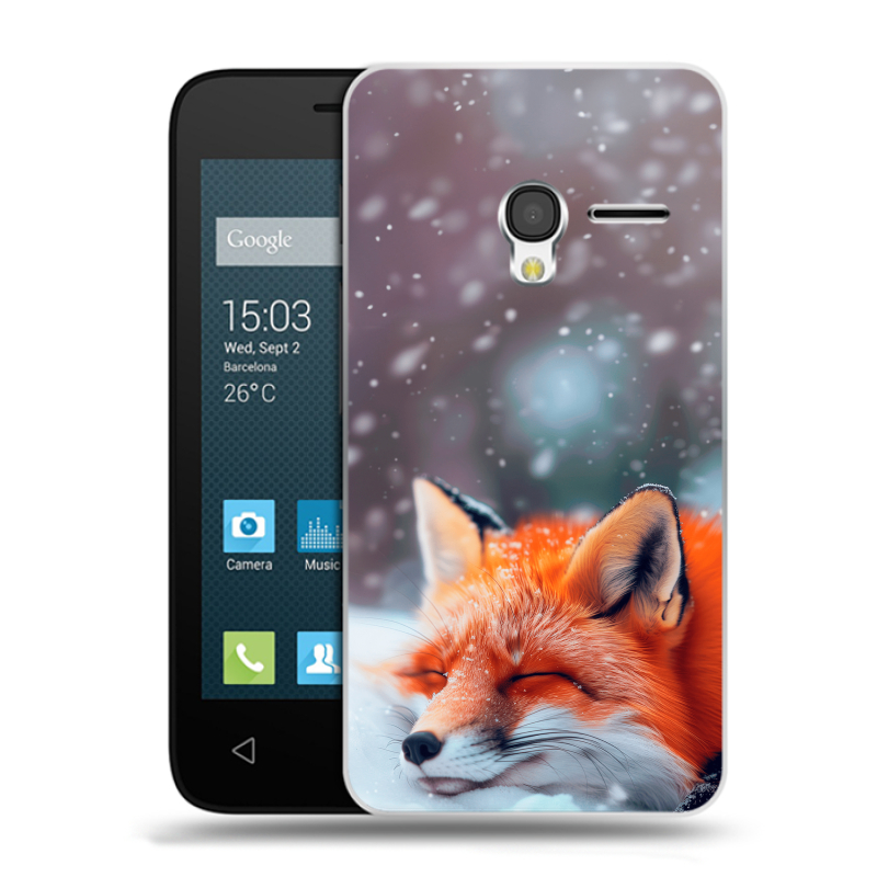 Пластиковый чехол на Alcatel One Touch Pixi 3 (4.5) с принтом лиса Пластиковый чехол на Alcatel One Touch Pixi 3 (4.5) с принтом лиса