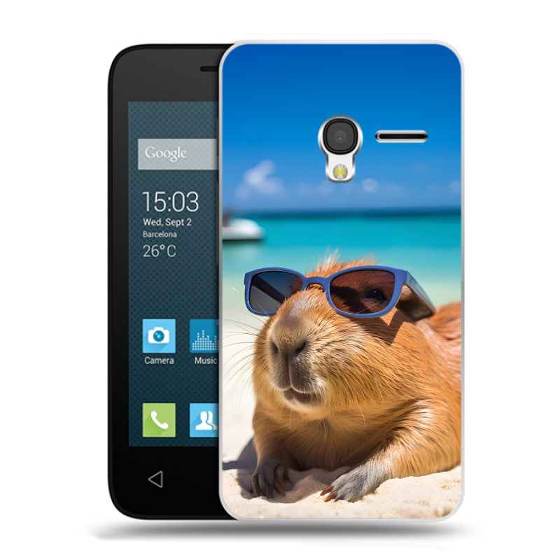 Пластиковый чехол на Alcatel One Touch Pixi 3 (4.5) с принтом Капибара Пластиковый чехол на Alcatel One Touch Pixi 3 (4.5) с принтом Капибара