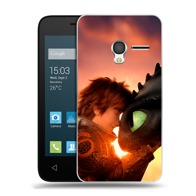 Пластиковый чехол на Alcatel One Touch Pixi 3 (4.5) с принтом Как приручить дракона Пластиковый чехол на Alcatel One Touch Pixi 3 (4.5) с принтом Как приручить дракона