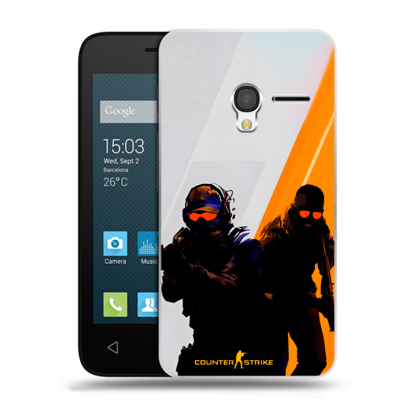 Пластиковый чехол на Alcatel One Touch Pixi 3 (4.5) с принтом Контер страйк Counter strike Пластиковый чехол на Alcatel One Touch Pixi 3 (4.5) с принтом Контер страйк Counter strike