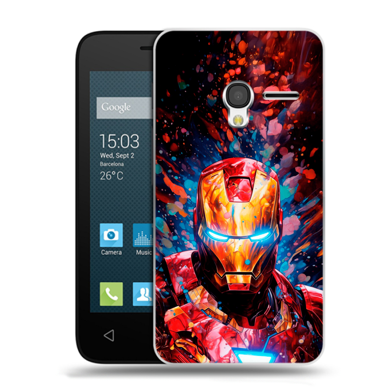 Пластиковый чехол на Alcatel One Touch Pixi 3 (4.5) с принтом Железный человек Ironman Пластиковый чехол на Alcatel One Touch Pixi 3 (4.5) с принтом Железный человек Ironman