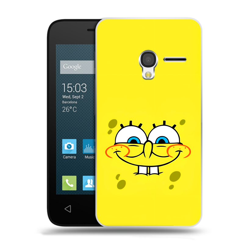 Пластиковый чехол на Alcatel One Touch Pixi 3 (4.5) с принтом спанчбоб спанч боб Пластиковый чехол на Alcatel One Touch Pixi 3 (4.5) с принтом спанчбоб спанч боб
