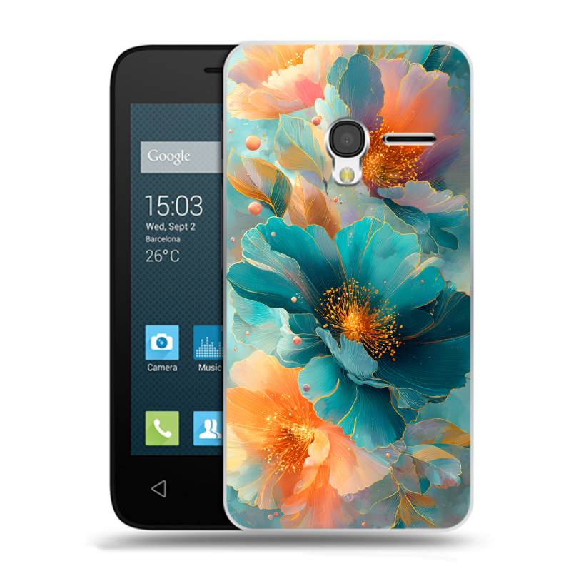 Пластиковый чехол на Alcatel One Touch Pixi 3 (4.5) с принтом Цветы Пластиковый чехол на Alcatel One Touch Pixi 3 (4.5) с принтом Цветы