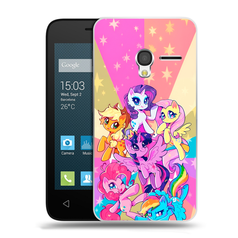 Пластиковый чехол на Alcatel One Touch Pixi 3 (4.5) с принтом My little pony Дружба чудо Пластиковый чехол на Alcatel One Touch Pixi 3 (4.5) с принтом My little pony Дружба чудо