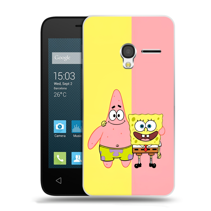 Пластиковый чехол на Alcatel One Touch Pixi 3 (4.5) с принтом Спанч боб Спанчбоб Пластиковый чехол на Alcatel One Touch Pixi 3 (4.5) с принтом Спанч боб Спанчбоб