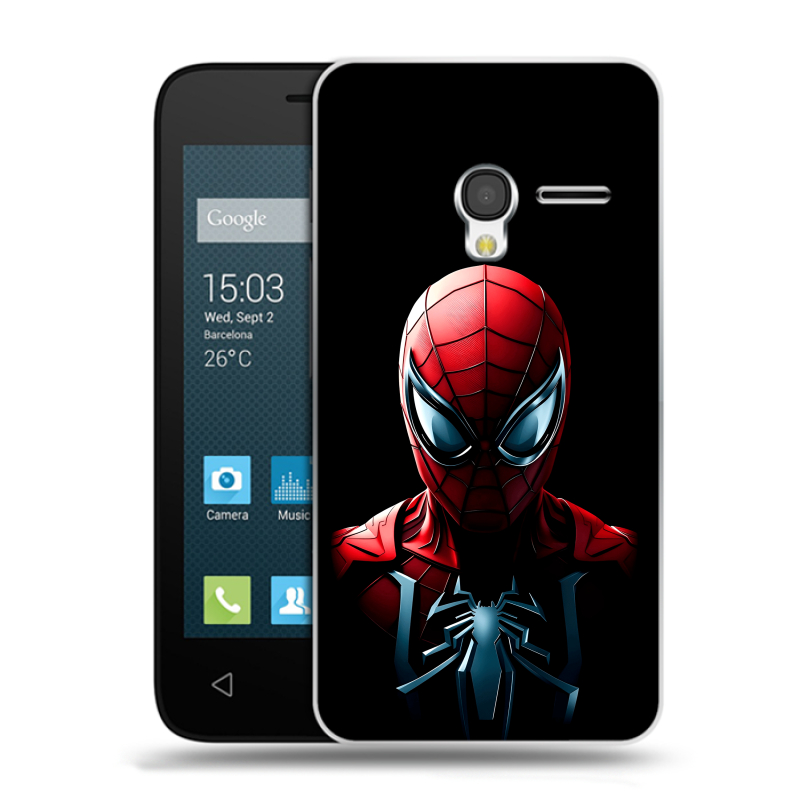 Пластиковый чехол на Alcatel One Touch Pixi 3 (4.5) с принтом Spiderman Человек паук Пластиковый чехол на Alcatel One Touch Pixi 3 (4.5) с принтом Spiderman Человек паук