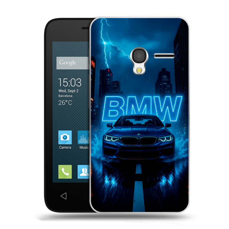 Пластиковый чехол на Alcatel One Touch Pixi 3 (4.5) с принтом BMW БМВ Пластиковый чехол на Alcatel One Touch Pixi 3 (4.5) с принтом BMW БМВ