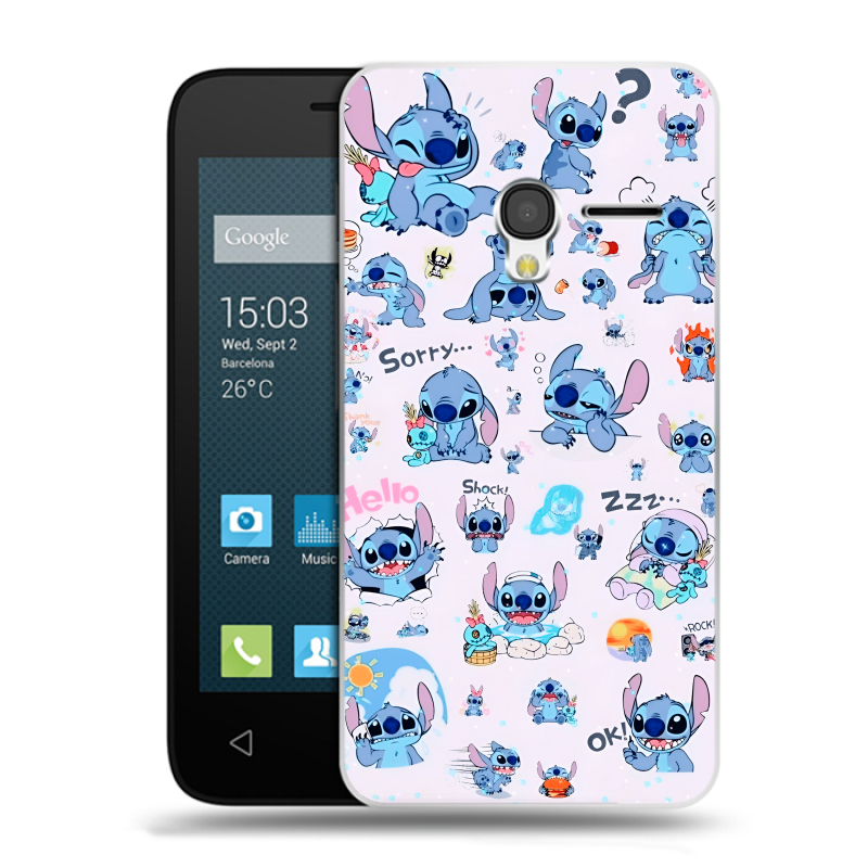 Пластиковый чехол на Alcatel One Touch Pixi 3 (4.5) с принтом Лило и Стич Пластиковый чехол на Alcatel One Touch Pixi 3 (4.5) с принтом Лило и Стич