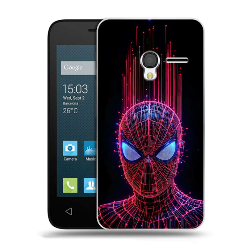 Пластиковый чехол на Alcatel One Touch Pixi 3 (4.5) с принтом Spiderman Человек паук Пластиковый чехол на Alcatel One Touch Pixi 3 (4.5) с принтом Spiderman Человек паук