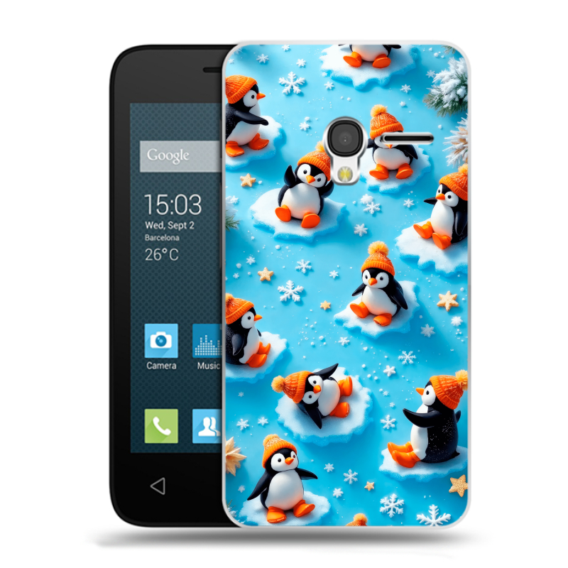Пластиковый чехол на Alcatel One Touch Pixi 3 (4.5) с принтом Новый год Пластиковый чехол на Alcatel One Touch Pixi 3 (4.5) с принтом Новый год