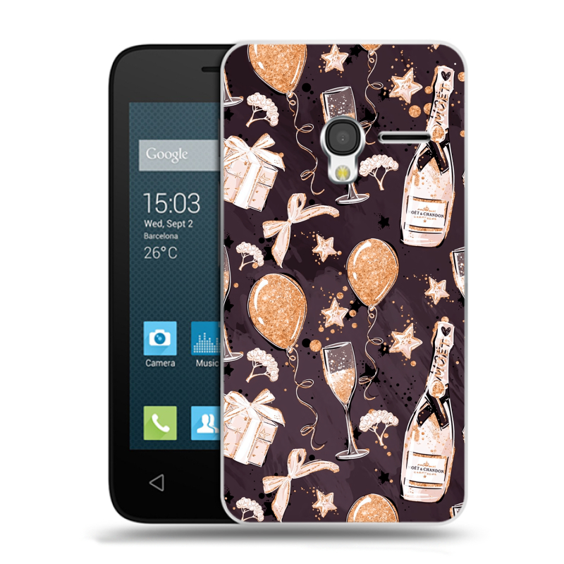 Пластиковый чехол на Alcatel One Touch Pixi 3 (4.5) с принтом Новый год Пластиковый чехол на Alcatel One Touch Pixi 3 (4.5) с принтом Новый год