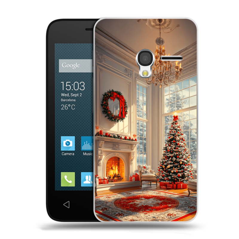 Пластиковый чехол на Alcatel One Touch Pixi 3 (4.5) с принтом Новый год Пластиковый чехол на Alcatel One Touch Pixi 3 (4.5) с принтом Новый год