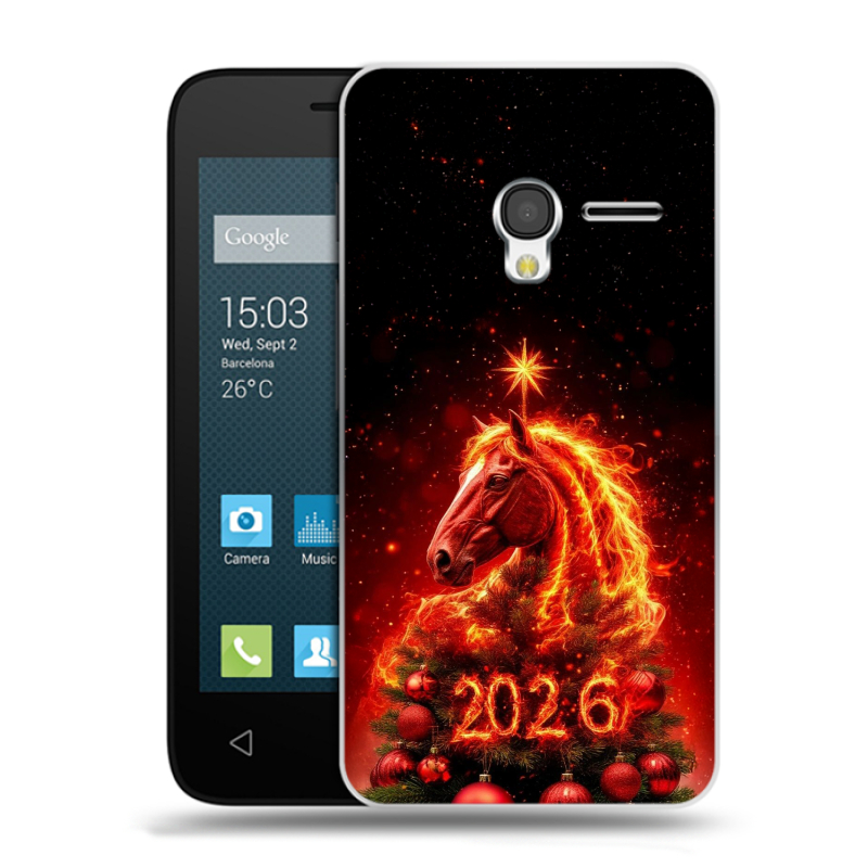 Пластиковый чехол на Alcatel One Touch Pixi 3 (4.5) с принтом Новый год Пластиковый чехол на Alcatel One Touch Pixi 3 (4.5) с принтом Новый год