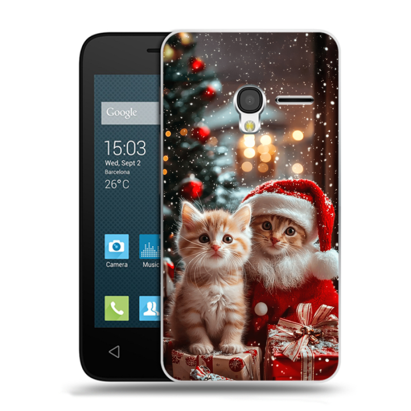 Пластиковый чехол на Alcatel One Touch Pixi 3 (4.5) с принтом Новый год Пластиковый чехол на Alcatel One Touch Pixi 3 (4.5) с принтом Новый год