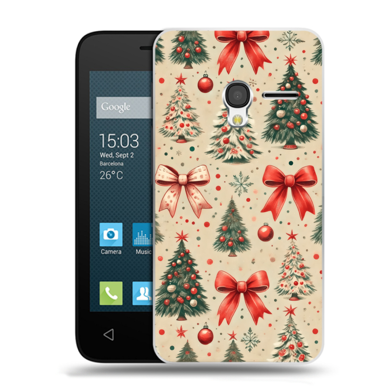 Пластиковый чехол на Alcatel One Touch Pixi 3 (4.5) с принтом Новый год Пластиковый чехол на Alcatel One Touch Pixi 3 (4.5) с принтом Новый год