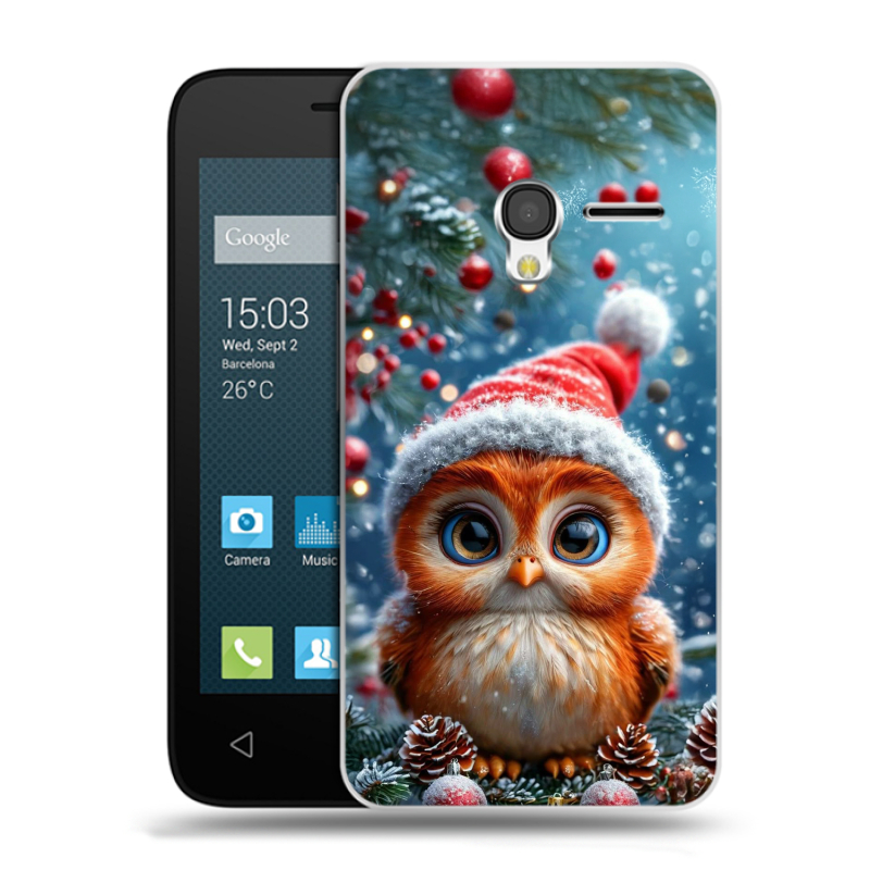 Пластиковый чехол на Alcatel One Touch Pixi 3 (4.5) с принтом Новый год Пластиковый чехол на Alcatel One Touch Pixi 3 (4.5) с принтом Новый год