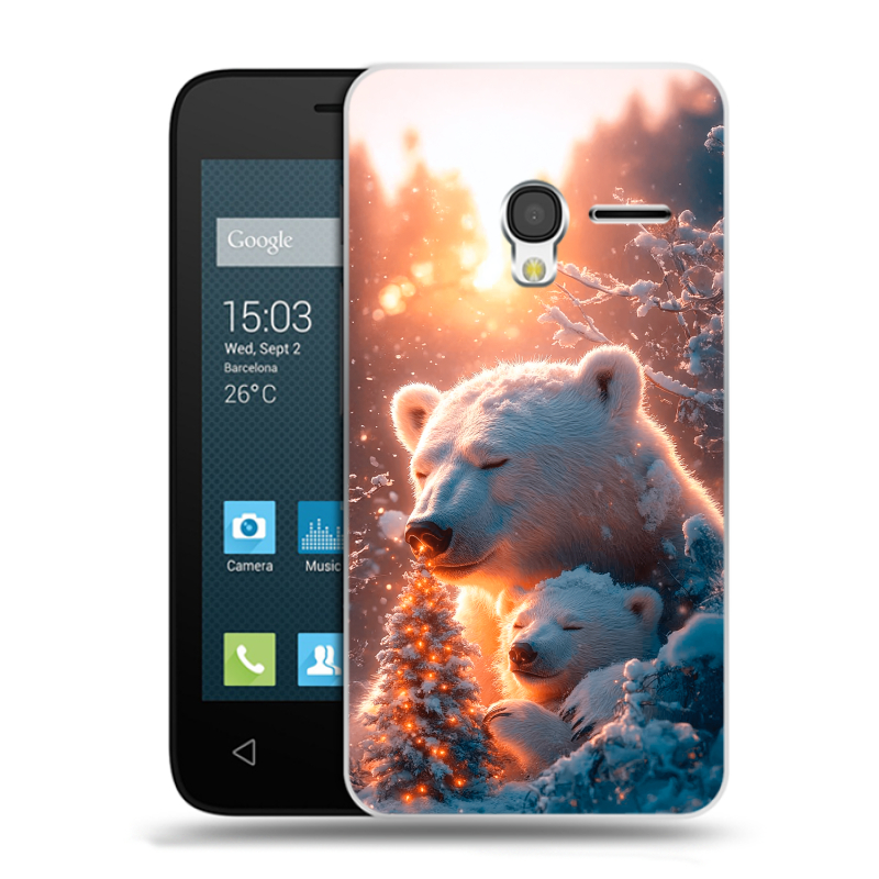 Пластиковый чехол на Alcatel One Touch Pixi 3 (4.5) с принтом Новый год Пластиковый чехол на Alcatel One Touch Pixi 3 (4.5) с принтом Новый год