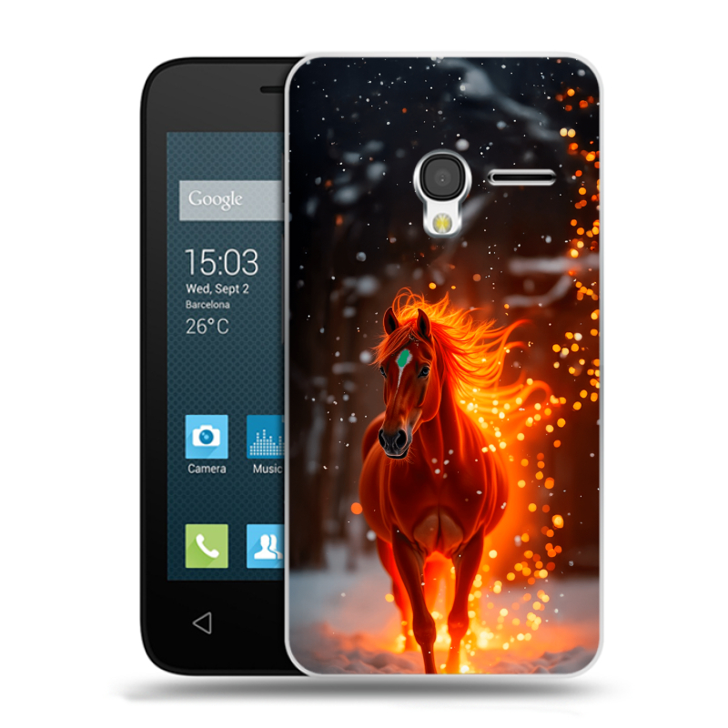 Пластиковый чехол на Alcatel One Touch Pixi 3 (4.5) с принтом Новый год Пластиковый чехол на Alcatel One Touch Pixi 3 (4.5) с принтом Новый год