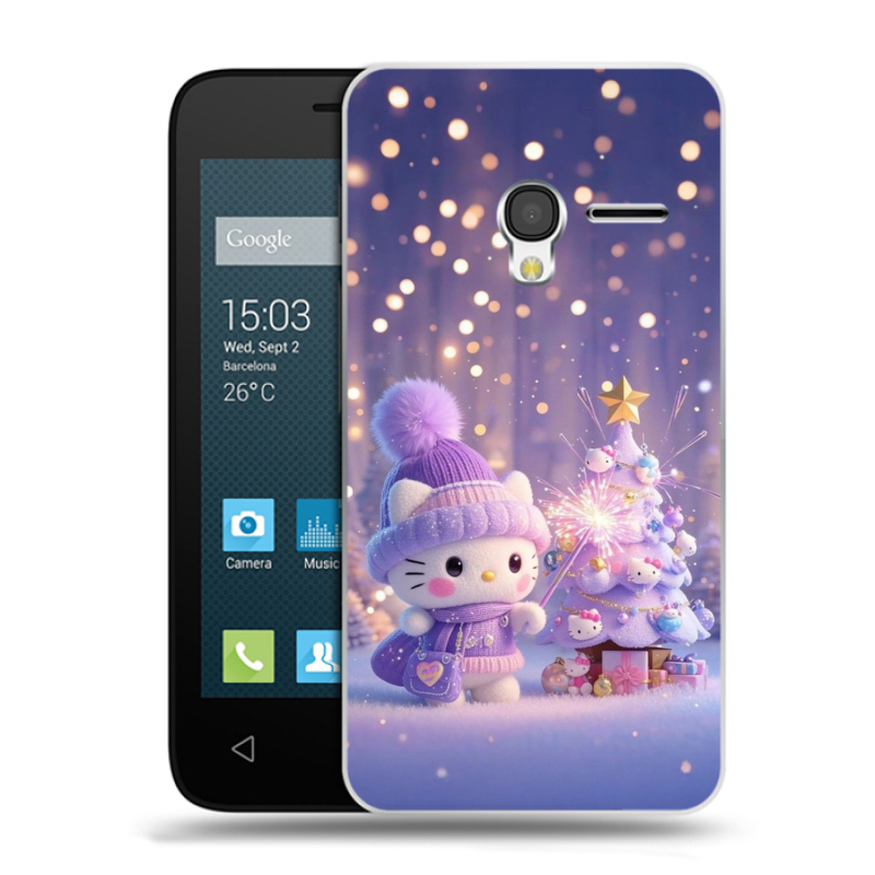 Пластиковый чехол на Alcatel One Touch Pixi 3 (4.5) с принтом Новый год Пластиковый чехол на Alcatel One Touch Pixi 3 (4.5) с принтом Новый год